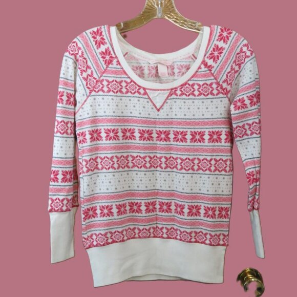 Victoria's Secret Long John PJs White/Pink/Grey Top & Bottom Size XS - Picture 1 of 10